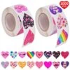 1000PCS (2 Pack) Valentine’s Day Heart Sticker Rolls -Popfun 1000pcs 2 pack valentines day heart sticker rolls 427212
