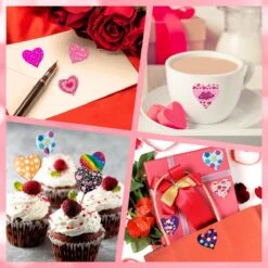 1000PCS (2 Pack) Valentine’s Day Heart Sticker Rolls -Popfun 1000pcs 2 pack valentines day heart sticker rolls 484169
