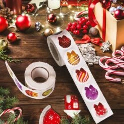 1008PCS Christmas Ornaments Stickers Rolls (2 Rolls) -Popfun 1008pcs christmas ornament 696318