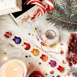 1008PCS Christmas Ornaments Stickers Rolls (2 Rolls) -Popfun 1008pcs christmas ornament 729633