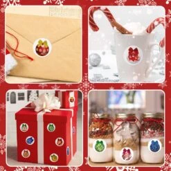 1008PCS Christmas Ornaments Stickers Rolls (2 Rolls) -Popfun 1008pcs christmas ornament 863317