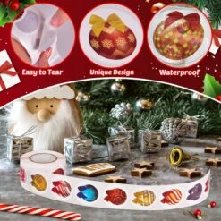 1008PCS Christmas Ornaments Stickers Rolls (2 Rolls) -Popfun 1008pcs christmas ornament 943250