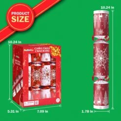 12PCS Christmas Red & White Reindeer Snowflakes No-Snap Crackers -Popfun 12 pack christmas red white party favors 758461