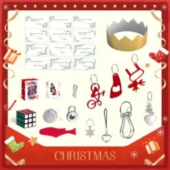 12PCS Christmas Red & White Reindeer Snowflakes No-Snap Crackers -Popfun 12 pack christmas red white party favors 872904