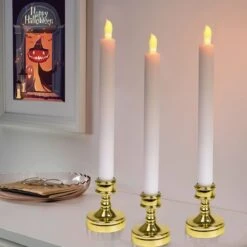 Flameless Halloween Candles With Holders 12 Packs -Popfun 12 packs flameless halloween candles with holders 368254