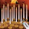 Flameless Halloween Candles With Holders 12 Packs -Popfun 12 packs flameless halloween candles with holders 462973