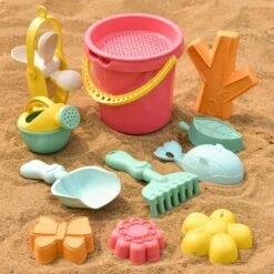 Beach Toys Set With Sand Sifters 12Pcs -Popfun 12 pcs beach toys set with sand sifters 319883
