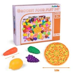Kids Kitchen Play Food Set 128pcs -Popfun 128 pcs kids kitchen play food set 378743