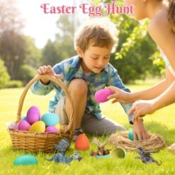 12PCS Easter Eggs Pre-Filled With Mini Dragon Action Figures -Popfun 12pcs easter eggs pre filled with mini dragon action figures 995126