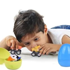 12PCS Easter Eggs Pre-Filled With Pull Back Mini Animal Cars Vehicle Toys -Popfun 12pcs easter eggs pre filled with pull back mini animal cars vehicle toys 159403