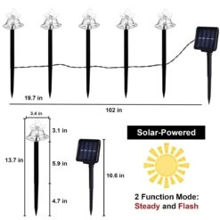 5PCS Christmas Bells Solar Powered Pathway Lights -Popfun 14 solar bell christmas pathway lights outdoor decorations 231983