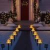 5PCS Christmas Bells Solar Powered Pathway Lights -Popfun 14 solar bell christmas pathway lights outdoor decorations 271613