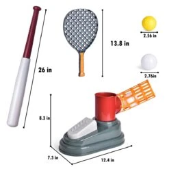 Baseball And Tennis Pitching Machine 2-in-1 -Popfun 2 in 1 baseball and tennis pitching machine 351252
