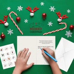 72PCS Christmas Greeting Cards, Envelopes & Stickers Set -Popfun 24pcs christmas greeting cards 438883