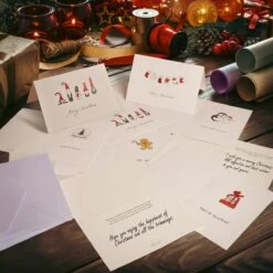 72PCS Christmas Greeting Cards, Envelopes & Stickers Set