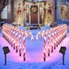 24PCS Christmas Candy Cane Solar Powered LED Lights (2 Pack) -Popfun 24pcs solar candy cane led lights 284558