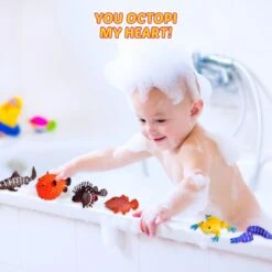 24PCs Valentine's Color-Changing Sea Animal Toys With Cards