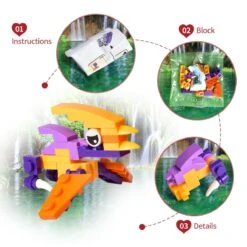 24PCS Valentine's Day Dinosaur Building Blocks With Heart-Shaped Boxes -Popfun 24pcs valentines day dinosaur building blocks with heart shaped boxes 673860