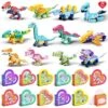 24PCS Valentine's Day Dinosaur Building Blocks With Heart-Shaped Boxes -Popfun 24pcs valentines day dinosaur building blocks with heart shaped boxes 886190
