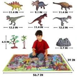 Dinosaurs Toys With Large Activity Play Mat 26pcs -Popfun 26 pcs dinosaurs toys with large activity play mat 979417
