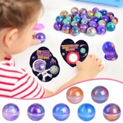 28-Pack Valentine’s Galaxy Slime Ball Fidget Toys & Cards Set -Popfun 28 pack valentines galaxy slime ball fidget toys cards set 356438