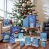 28PCS Bulk Christmas Blue Gift Bags With Handles -Popfun 28pcs christmas gift bags bulk with handles 627966