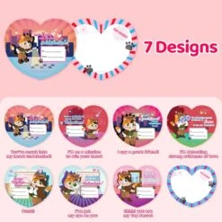 28PCS Invisible Ink Pens & Valentine’s Day Personalized Cards For Kids -Popfun 28pcs invisible ink pens valentines day personalized cards for kids 539372