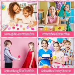 28PCs Valentine’s Mochi Squishy Soft Toys With Heart Gift Box -Popfun 28pcs valentines mochi squishy soft toys with heart gift box 594148