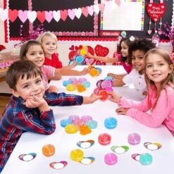 28PCs Valentine’s Slime With Maze Box & Heart-Shaped Cards -Popfun 28pcs valentines slime with maze box heart shaped cards 855034