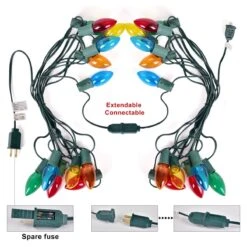Multicolored Christmas C9 Pathway Marker String Lights 19 Multicolored Christmas C9 Pathway Marker String Lights -Popfun 3075ft multicolored christmas c9 pathway marker string lights 398003