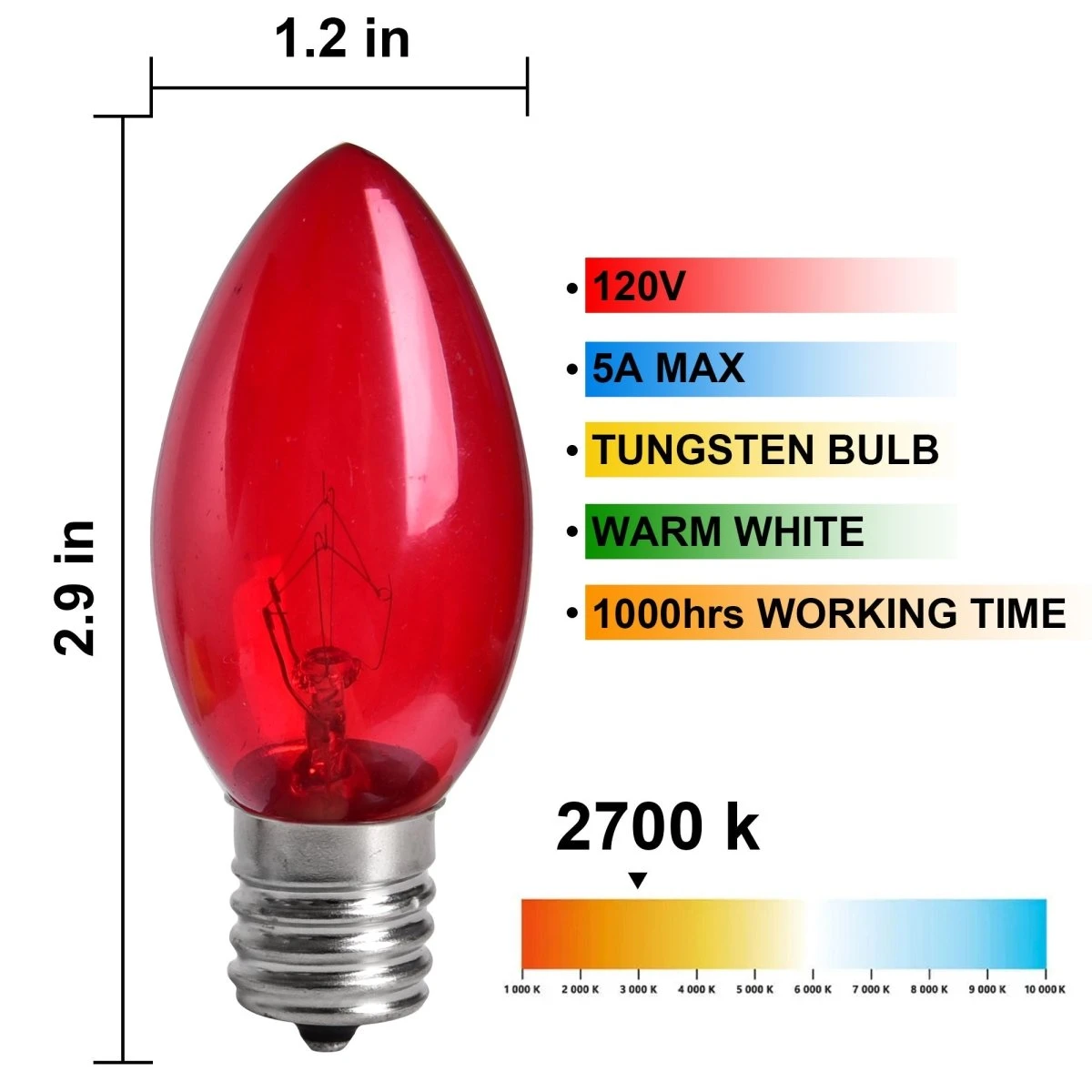 Multicolored Christmas C9 Pathway Marker String Lights 10 Multicolored Christmas C9 Pathway Marker String Lights - Image 8