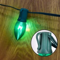 Multicolored Christmas C9 Pathway Marker String Lights 15 Multicolored Christmas C9 Pathway Marker String Lights -Popfun 3075ft multicolored christmas c9 pathway marker string lights 797308