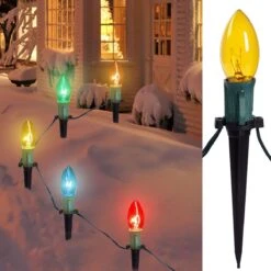 Multicolored Christmas C9 Pathway Marker String Lights 13 Multicolored Christmas C9 Pathway Marker String Lights -Popfun 3075ft multicolored christmas c9 pathway marker string lights 819548