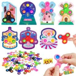 32PCs Valentine Fidget Spinner Stress Relief Toys With Valentine Cards -Popfun 32pcs valentine fidget spinner stress relief toys with valentine cards 554654