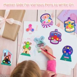 32PCs Valentine Fidget Spinner Stress Relief Toys With Valentine Cards -Popfun 32pcs valentine fidget spinner stress relief toys with valentine cards 648279