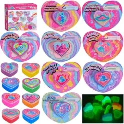 32PCS Valentine Glowing Slimes With Greeting Cards