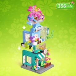 356PCS Flower House Creative City Street View Building Blocks -Popfun 356pcs flower house creative city street view building blocks 221370