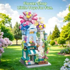 356PCS Flower House Creative City Street View Building Blocks -Popfun 356pcs flower house creative city street view building blocks 593840