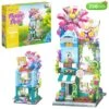 356PCS Flower House Creative City Street View Building Blocks -Popfun 356pcs flower house creative city street view building blocks 932432