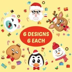 36PCS Christmas Themed DIY Make A Face Stickers -Popfun 36pcs christmas themed stickers 124215