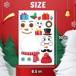 36PCS Christmas Themed DIY Make A Face Stickers -Popfun 36pcs christmas themed stickers 408481
