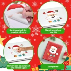 36PCS Christmas Themed DIY Make A Face Stickers -Popfun 36pcs christmas themed stickers 635337