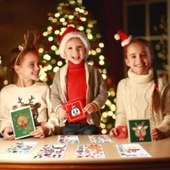 36PCS Christmas Themed DIY Make A Face Stickers -Popfun 36pcs christmas themed stickers 709676