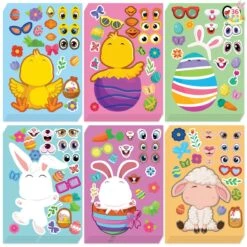 36PCS Easter-Themed Make A Face Stickers