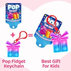 36PCS Valentine Cards With Pop Bubble Keychain Fidget Toys -Popfun 36pcs valentine cards with pop bubble keychain fidget toys 143920