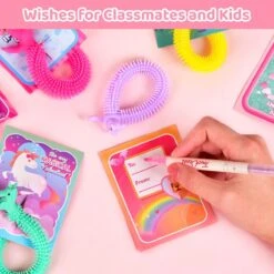 36PCs Valentine's Unicorn Noodle Fidget Toys With Valentine Cards 15 36PCs Valentine's Unicorn Noodle Fidget Toys With Valentine Cards -Popfun 36pcs valentines unicorn noodle fidget toys with valentine cards 233199