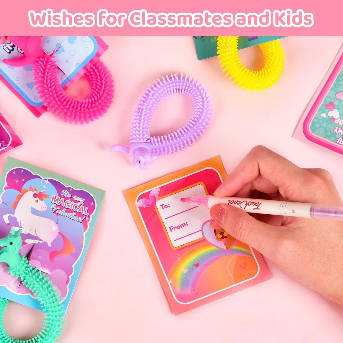 36PCs Valentine's Unicorn Noodle Fidget Toys With Valentine Cards 8 36PCs Valentine's Unicorn Noodle Fidget Toys With Valentine Cards - Image 6