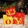 Christmas Lighted Gift Boxes Decoration -Popfun 3pcs inflatables christmas lighted gift boxes 413916