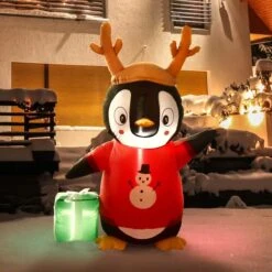 Present Penguin Holiday Inflatable 4ft