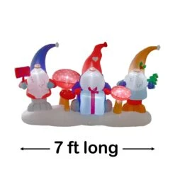 Xmas Gnomes Holiday Inflatable 4ft -Popfun 4 ft xmas gnomes holiday inflatable 103692